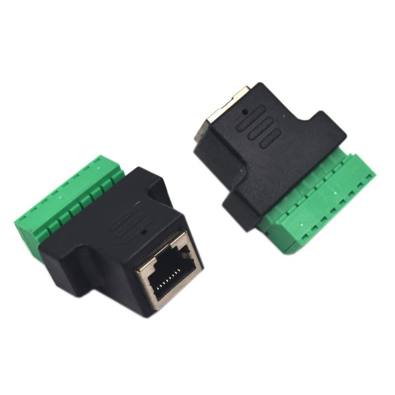 Kework 2 Pack Ethernet RJ45 Female Terminal Block Adapter, Network RJ45 8P8C Bolt Screw Terminal Cable Extension Connector Plug - Image 4